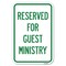 Signmission Reserved for Guest Ministry Heavy-Gauge Aluminum Sign, 12" x 18", A-1218-23197 A-1218-23197 - alternate 1